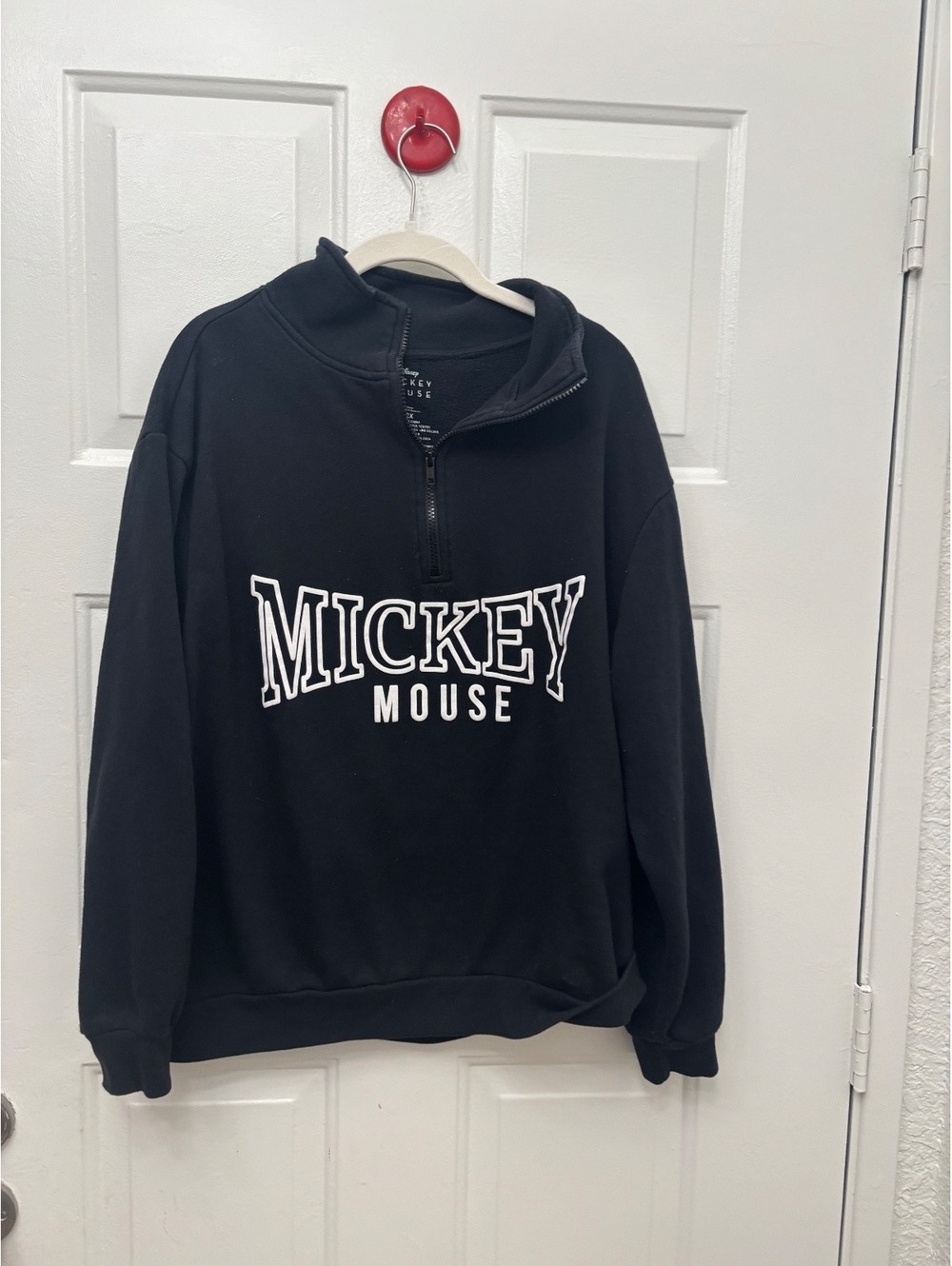 Disney Mickey Mouse Black 1/4 Zip Sweatshirt 2X